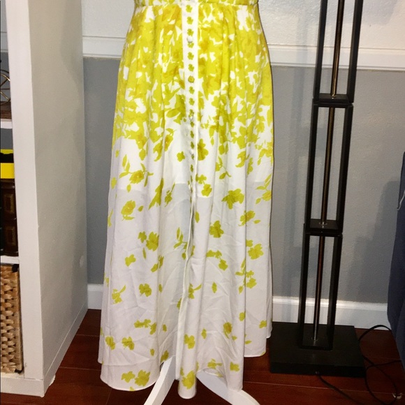 Yellow White Folk Boho Floral Long Maxi Dress - Picture 6 of 8